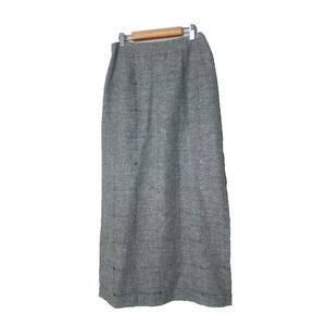 Lafayette 148 New York Maxi Skirt Size 6 Grey Wool Pencil Slit Laser Cut Career